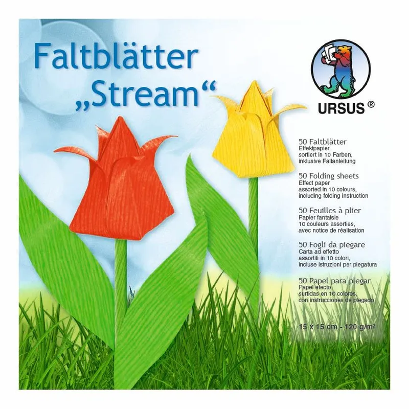Faltblätter "Stream" 15 x 15 cm - 50 Blatt