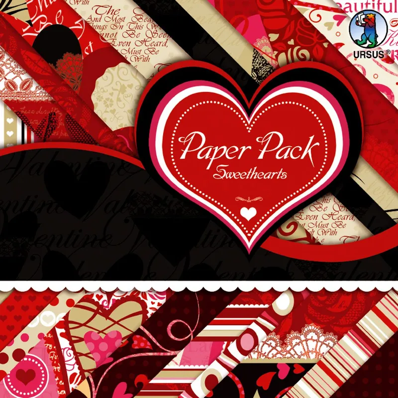 Scrapbooking Papier Block "Sweethearts" - 40 Blatt sortiert