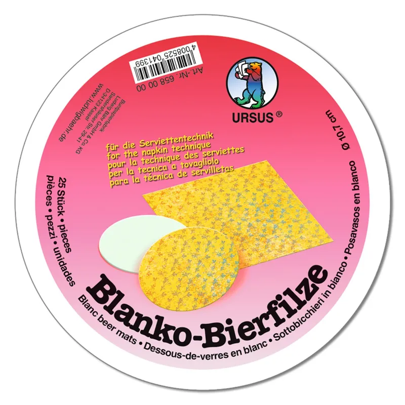 Blanko-Bierdeckel rund - 25 Stück
