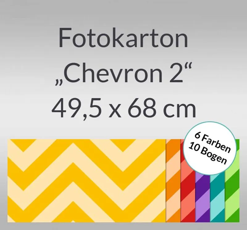 Fotokarton "Chevron 2" 49,5 x 68 cm - 10 Bogen sortiert