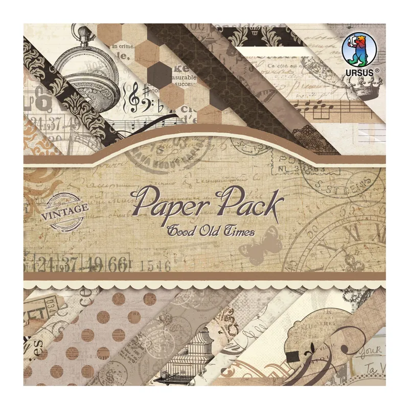 Scrapbooking Papier Block "Good Old Times" - 40 Blatt sortiert