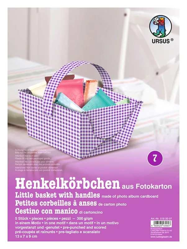 Henkelkörbchen "Karo mini" flieder