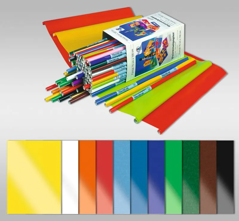 Universalpapier 80 g/qm 70 x 100 cm - 100 Bogen in 11 Farben