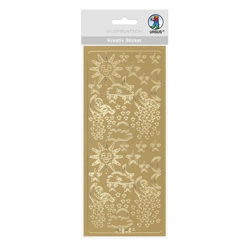 Kreativ Sticker "Sonne, Mond & Sterne" gold
