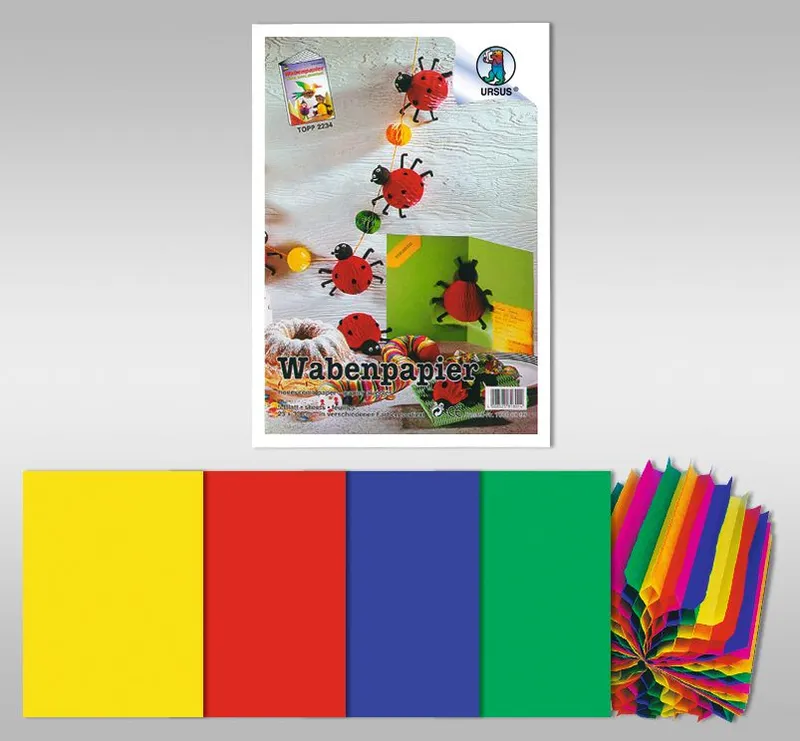 Wabenpapier "Ganzjahresmotiv" 23 x 33 cm - 5 Blatt