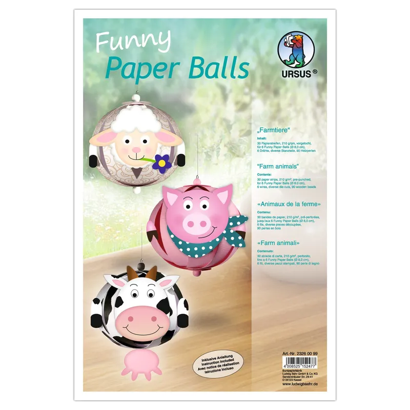 Funny Paper Balls "Farmtiere"
