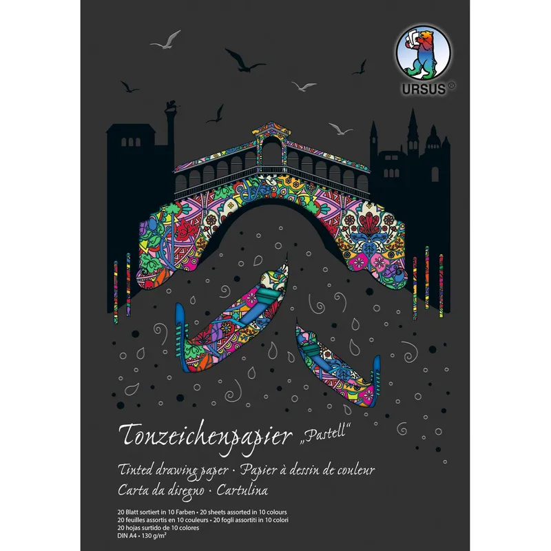 Tonzeichenpapier-Block "Sonderedition Pastell" DIN A4 - 20 Blatt sortiert