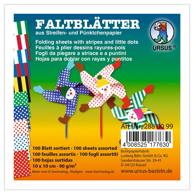 Streifen-Pünktchen-Faltblätter 90 g/qm