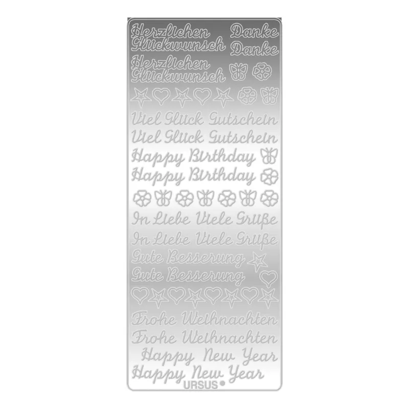 Kreativ Sticker - 5 Stück silber