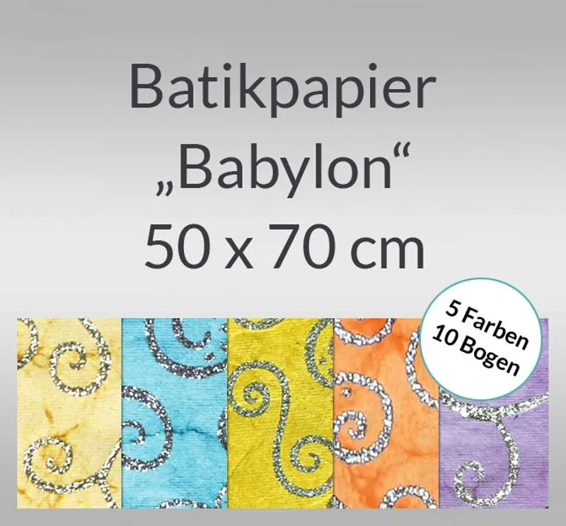 Batikpapier "Babylon" 50 x 70 cm - 10 Bogen sortiert