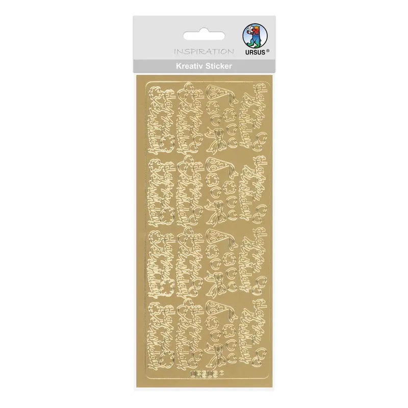 Kreativ Sticker "Happy Birthday 1" gold