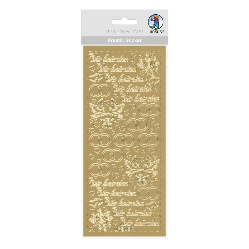 Kreativ Sticker "Wir heiraten" gold