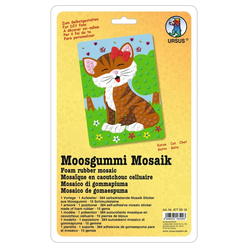 Moosgummi Mosaik "Katze"