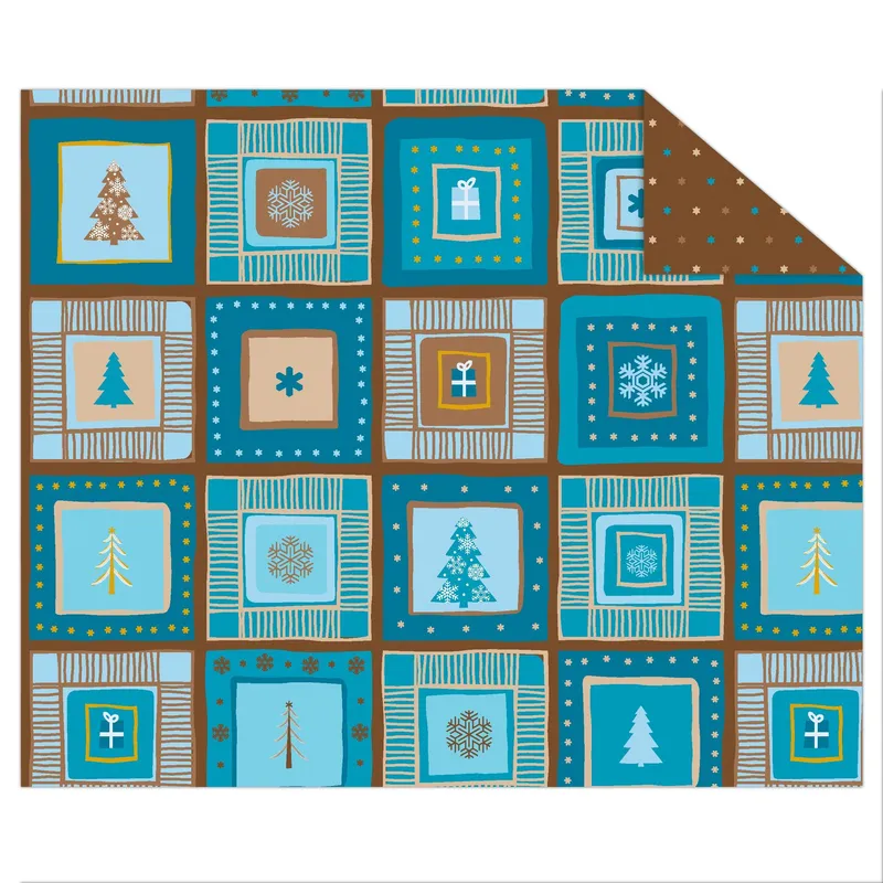 Fotokarton "Winterzauber" petrol/braun 49,5 x 68 cm - 10 Bogen sortiert