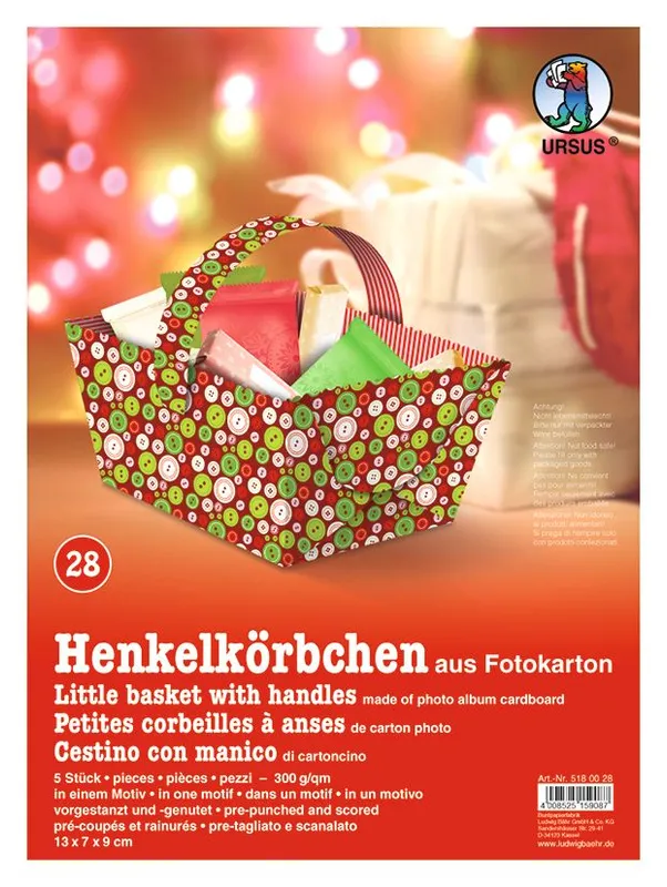 Henkelkörbchen "Wintertime Traditional" Knöpfe
