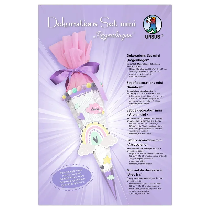 Deko-Set Schultüte Easy Line "Regenbogen"