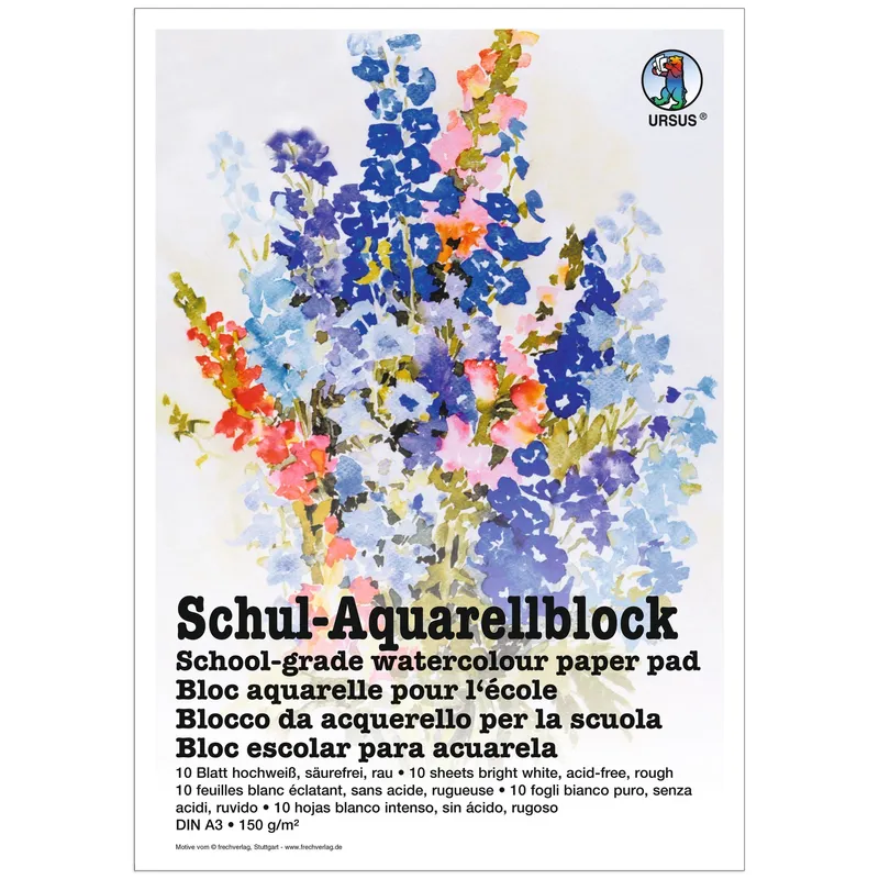 Schul-Aquarellblock 150 g/qm - 10 Blatt