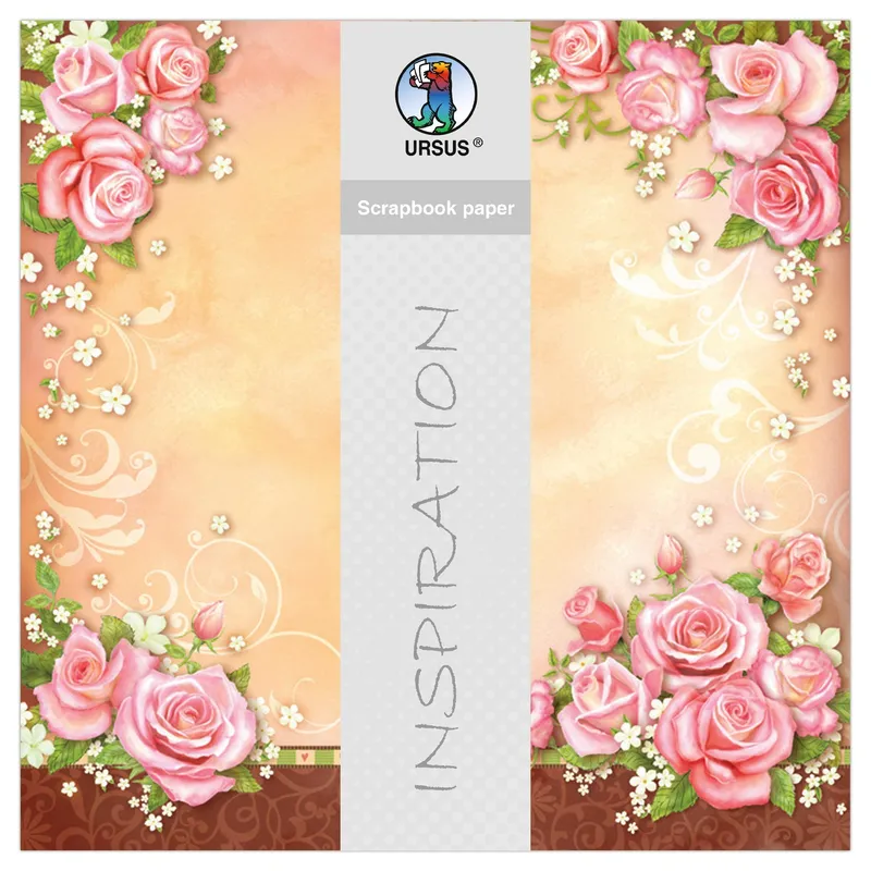 Scrapbooking Papier "Rosen" - 5 Blatt