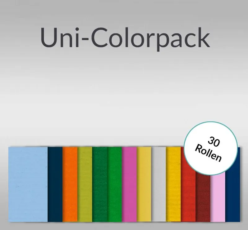 Sternchen-Colorpack 80 g/qm - 30 Rollen sortiert in 3 Farben
