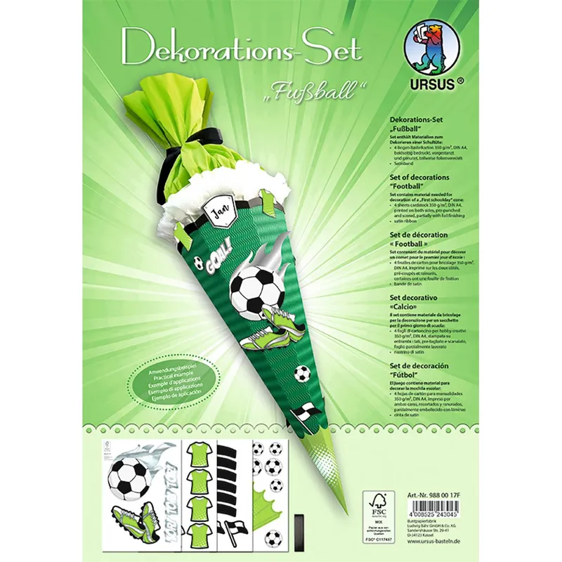 Deko-Set Schultüte Easy Line "Fußball"