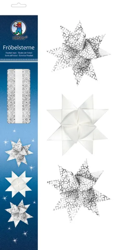 Fröbelsterne "weiß & silber"
