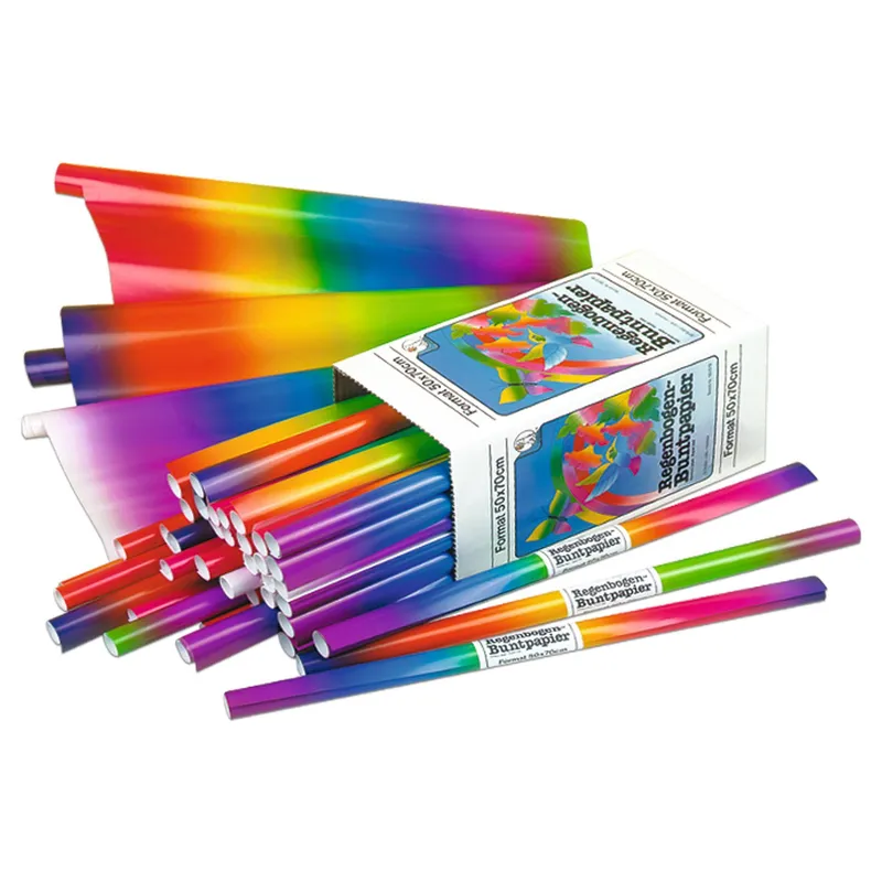 Regenbogen-Buntpapier 115 g/qm 50 x 70 cm - 50 Rollen sortiert