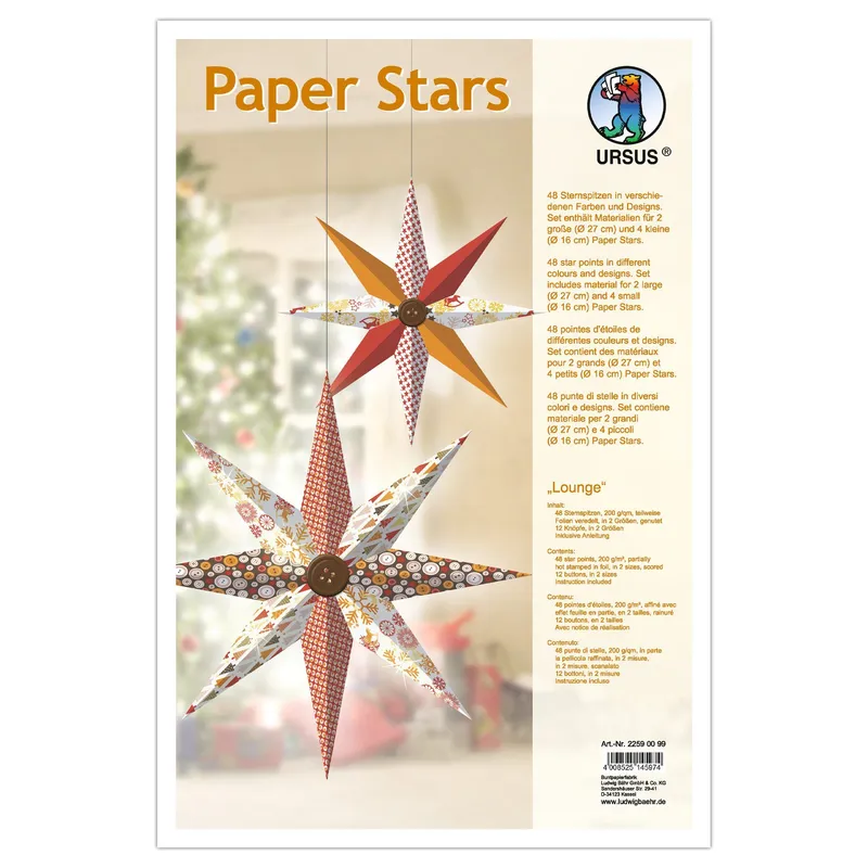 Paper Stars "Lounge" rot-orange