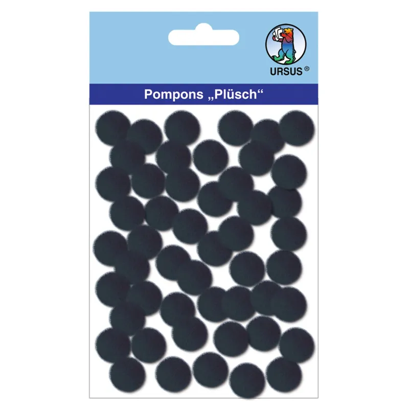 Pompons "Plüsch" 15 mm schwarz