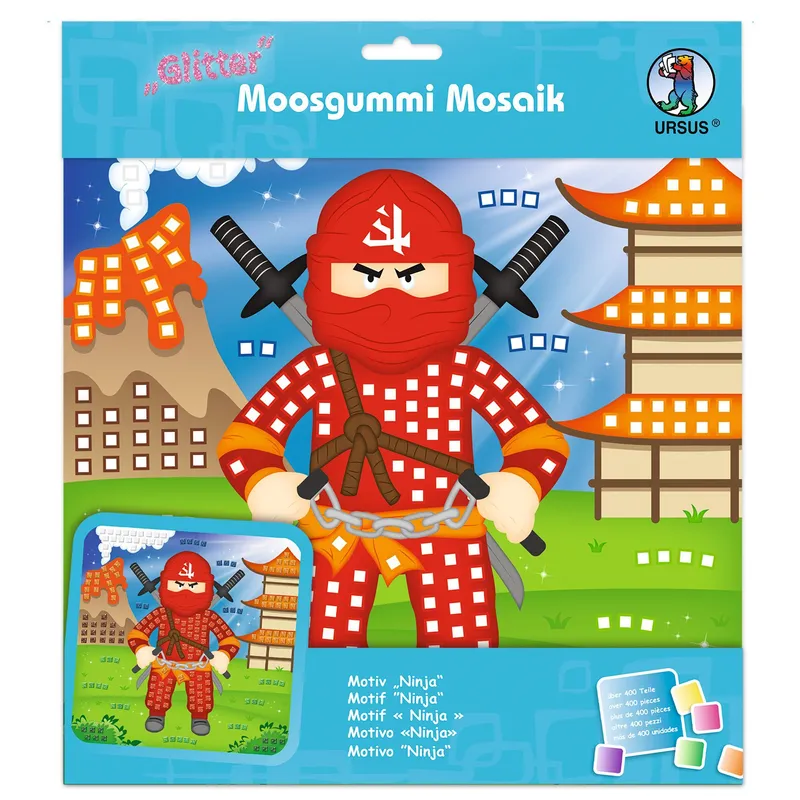Moosgummi-Mosaik "Glitter" Ninja