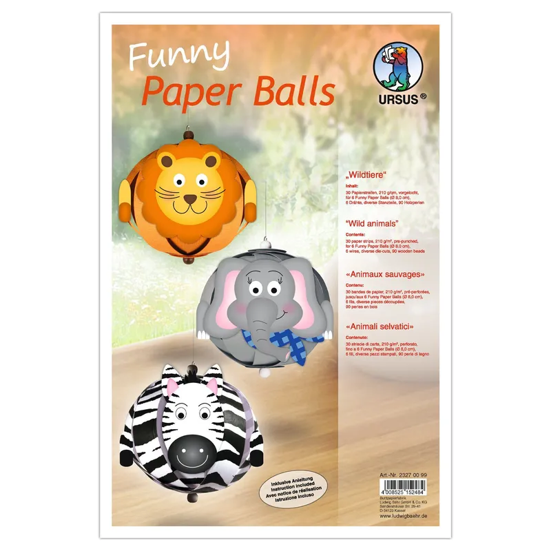 Funny Paper Balls "Wildtiere"