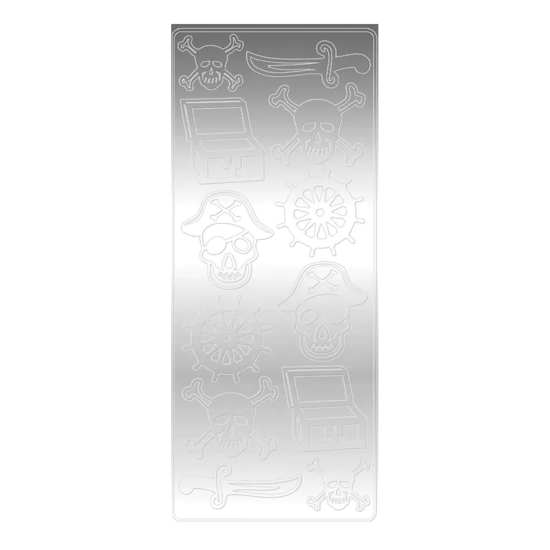 Kreativ Sticker, 10 x 23 cm, 5 Blatt, silber, verschiedene Motive