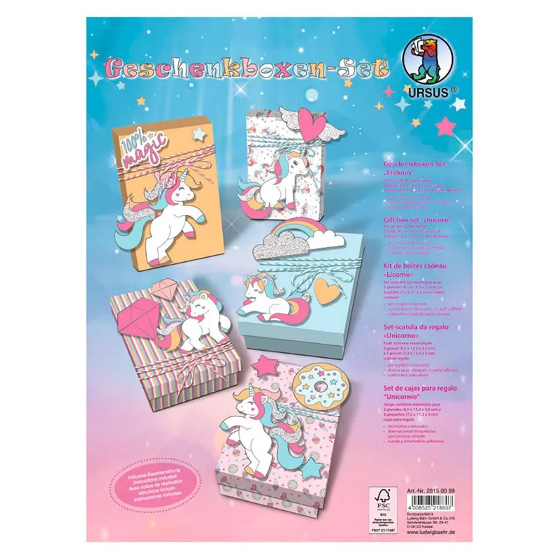 Geschenkboxen Set Einhorn