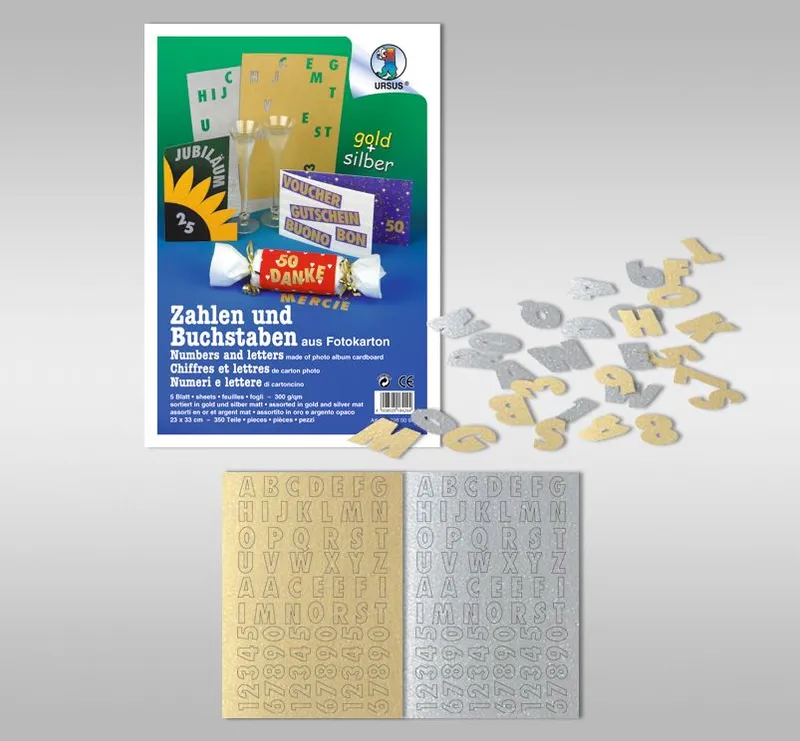 Zahlen und Buchstaben "gold und silber"