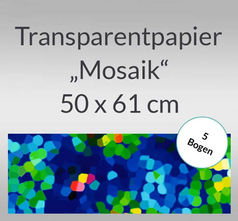 Transparentpapier "Mosaik" 50 x 61 cm dunkel - 5 Bogen