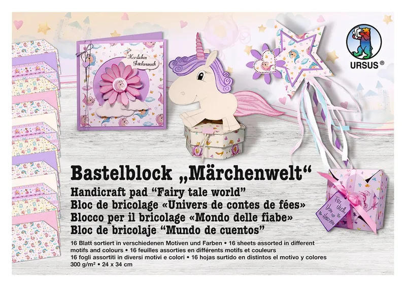 Bastelblock "Märchenwelt" 24 x 34 cm - 16 Blatt