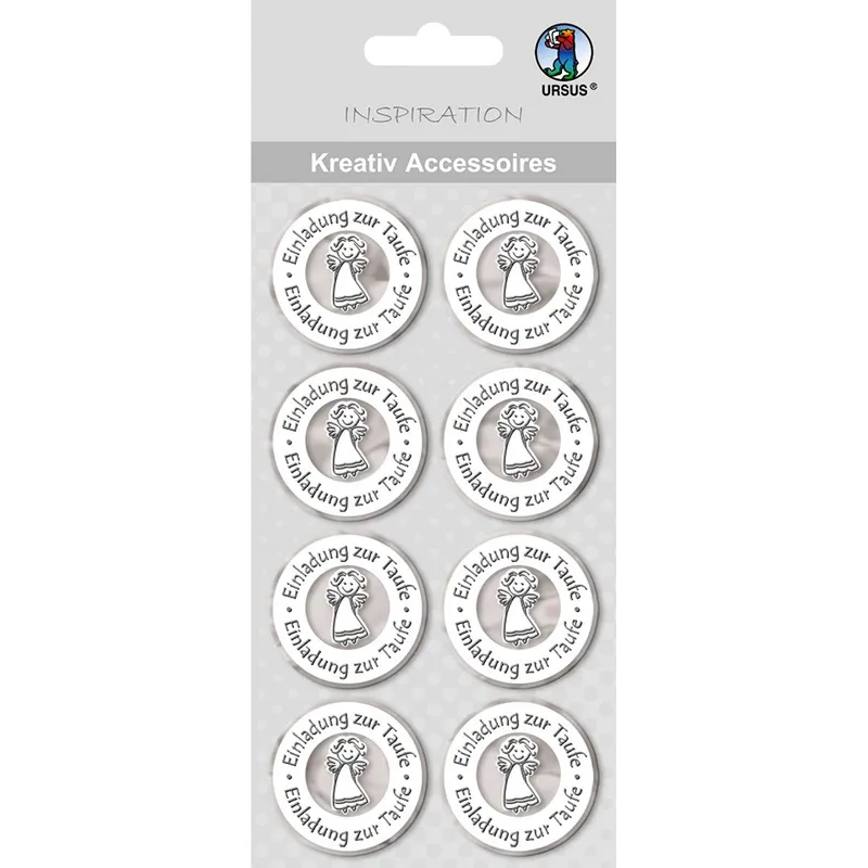 Kreativ Accessoires "Einladung zur Taufe" silber