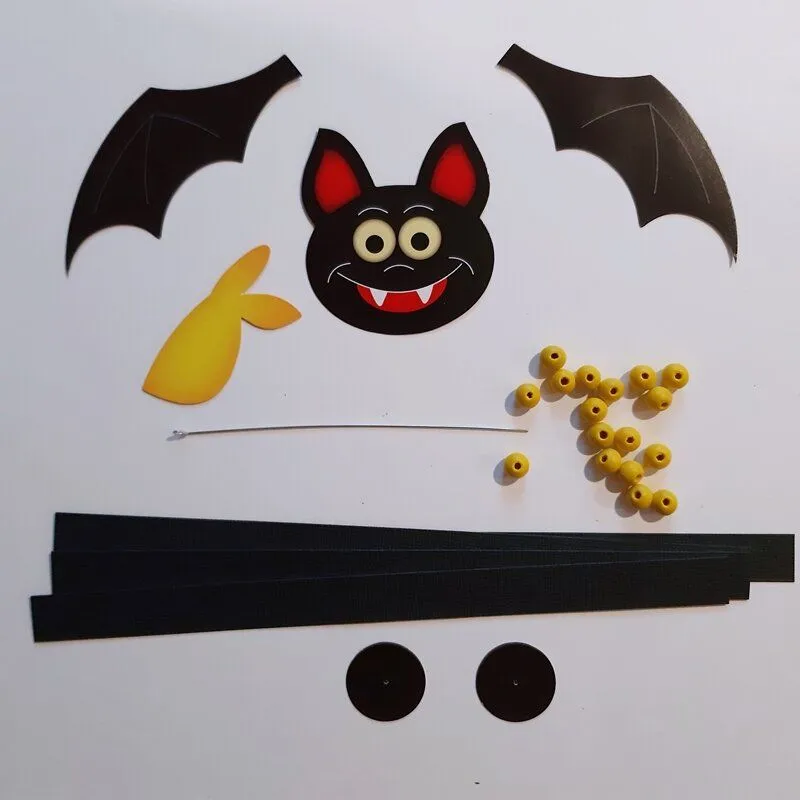 Die Einzelteile vom Paper Ball Fledermaus