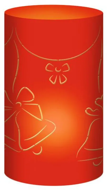 Silhouetten-Tischlichter "Filigrano" Glocken rubinrot - Motiv 75