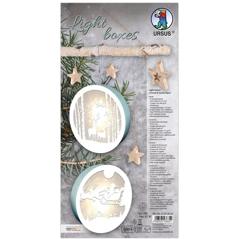 Lichterboxen "Winterwald und Santa Claus"