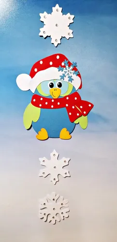 Motivkette mit einem Wintervogel
