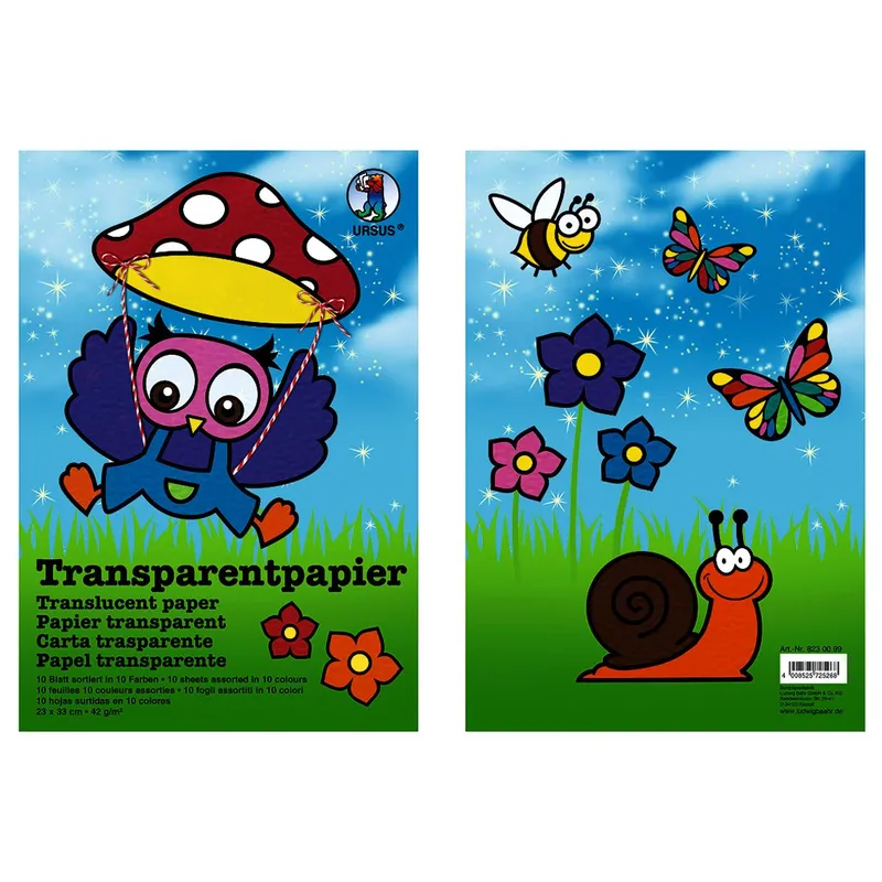 Transparentpapier (Drachenpapier) 42 g/qm - 10 Blatt sortiert