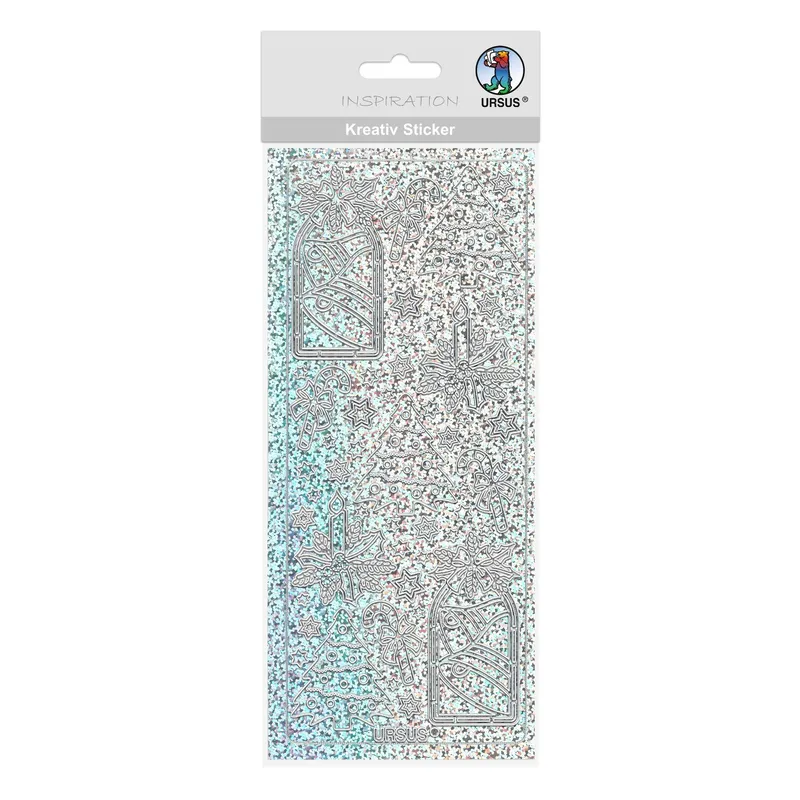 Hologramm Sticker "Weihnachten 1" silber