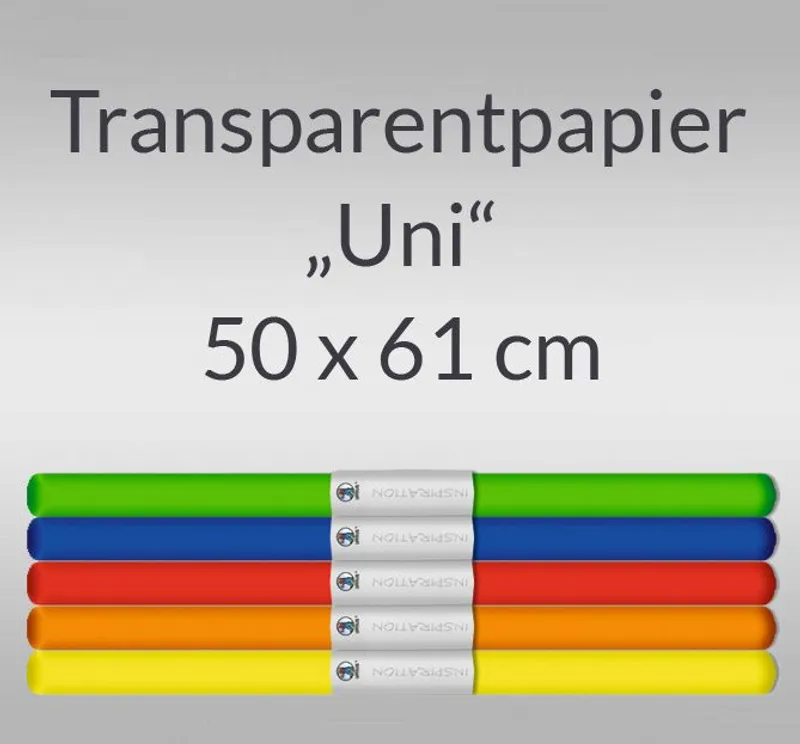 Transparentpapier "Uni" 50 x 61 cm Sortierung 1 - 5 Rollen