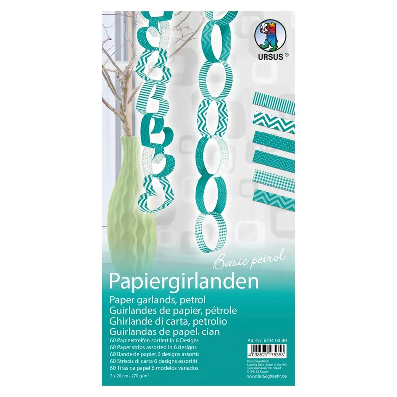 Papiergirlanden "Basic petrol"