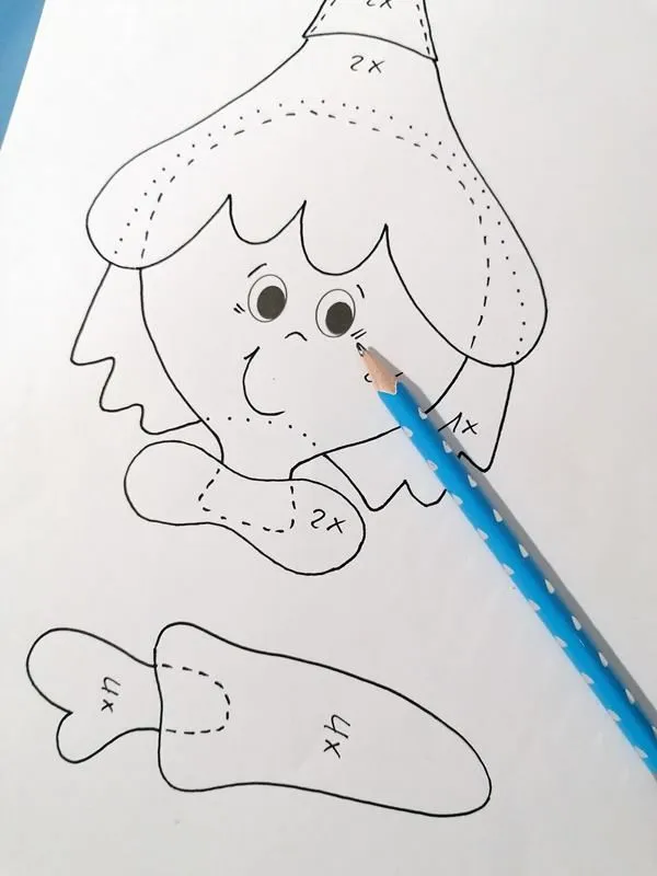 Vorlagebogen vom Schneeglöckchen-Kind