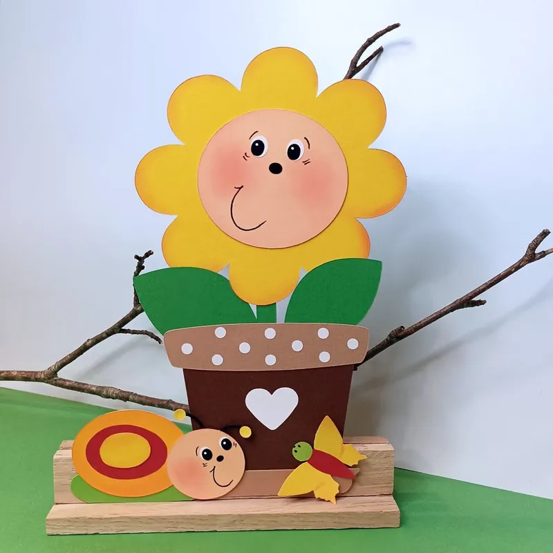 Blumentopf aus Bastelpapier