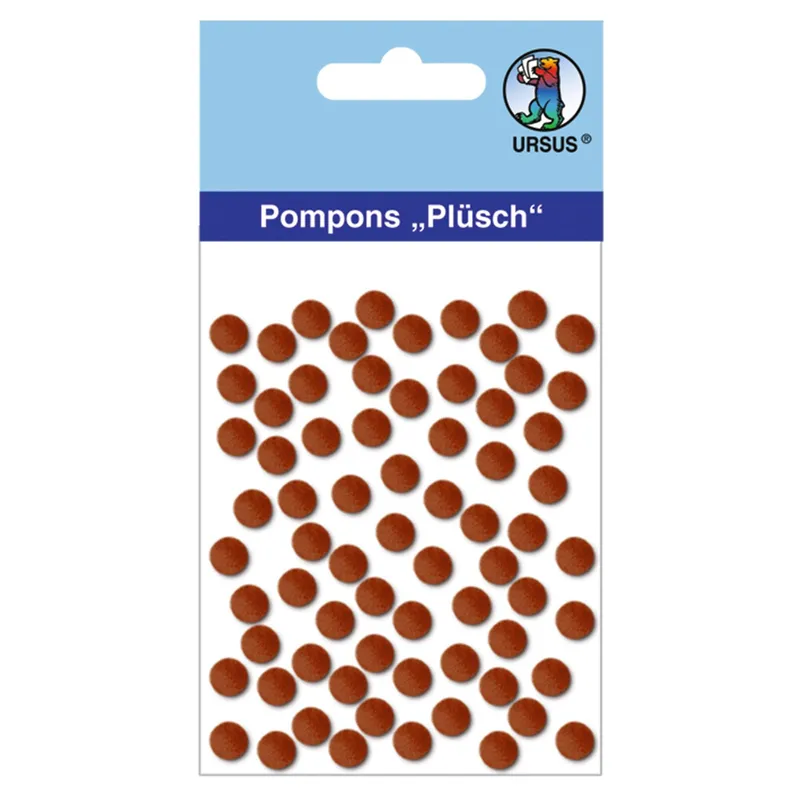 Pompons "Plüsch" 7 mm dunkelbraun