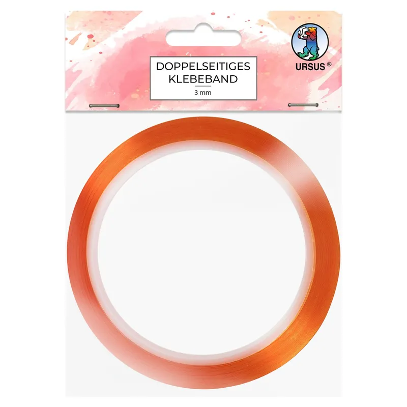 Doppelseitiges Klebeband, transparent, 1 Rolle, 3 mm breit, 10 m lang