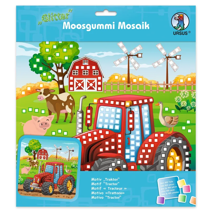Moosgummi-Mosaik "Glitter" Traktor