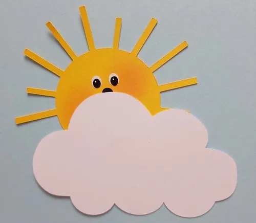 Sonne und Wolke aus Bastelpapier